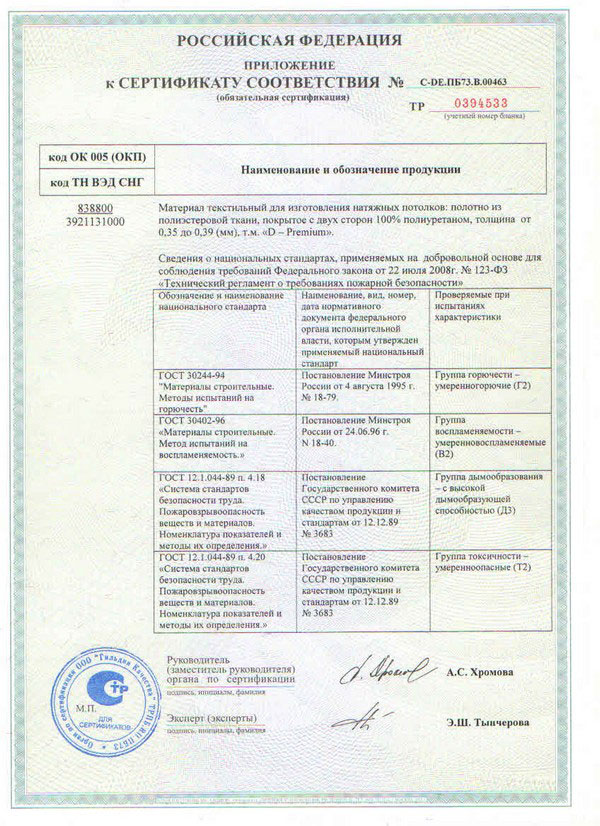 D Premium Certificat